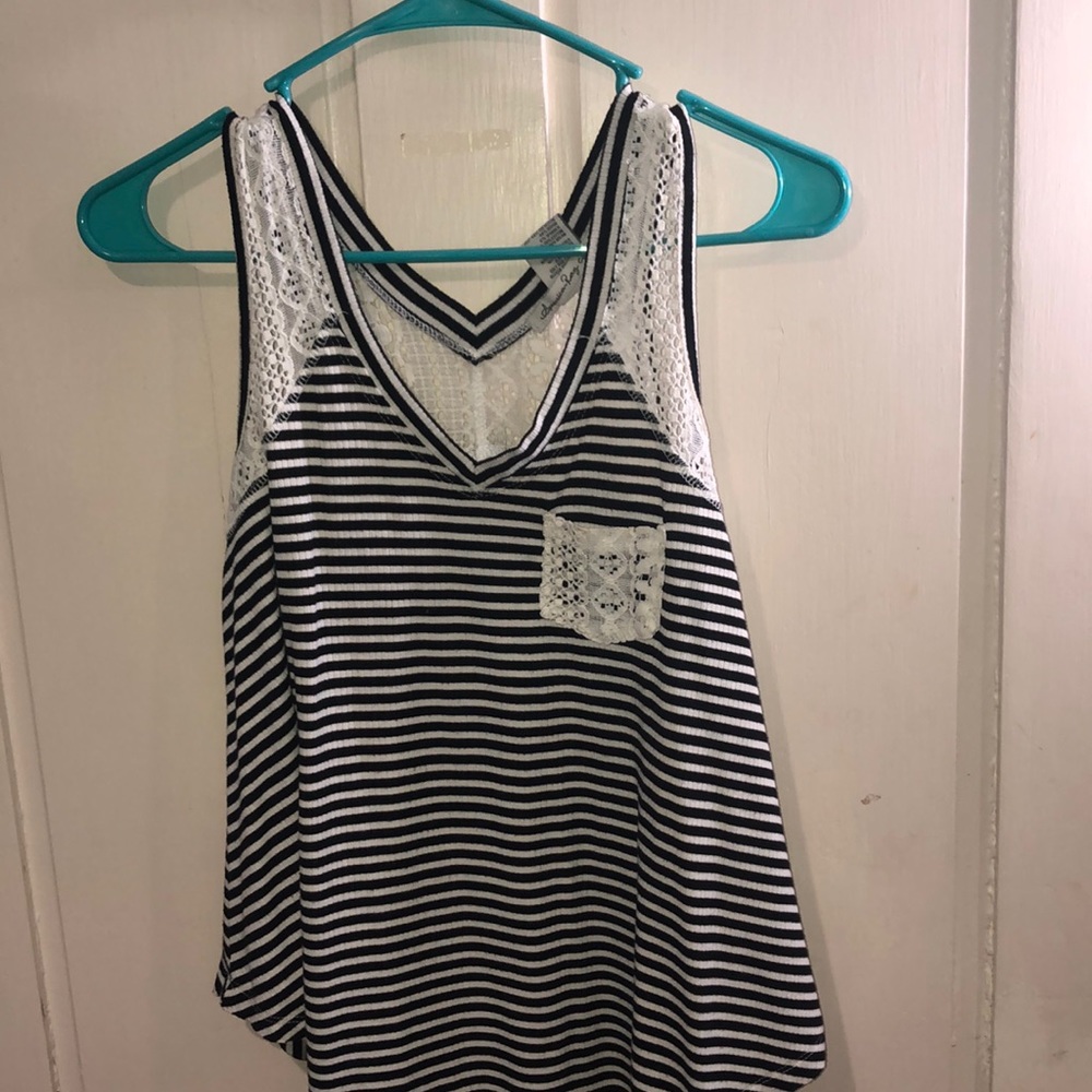 Lacy Striped Tank Top